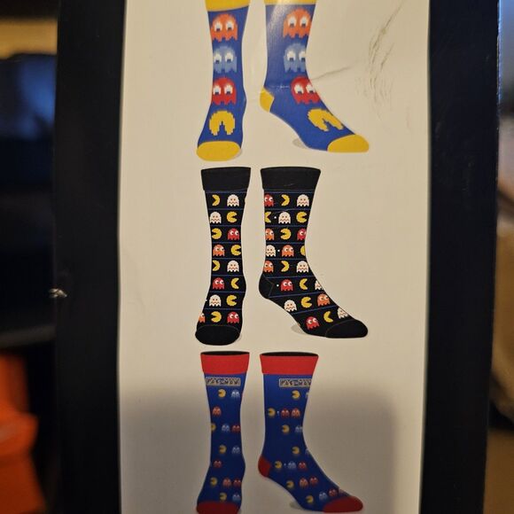 Pac-Man Men’s Crew Socks 6 Pair: Size Men Size 8-12 NEW - Picture 6 of 7